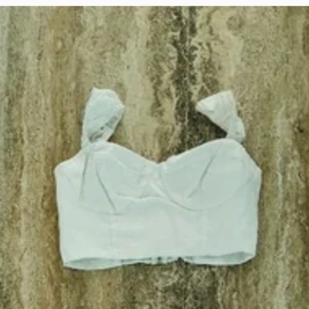 Reformation White Cropped Bustier Top - Picture 3 of 4